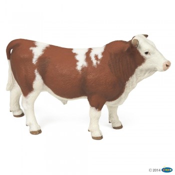 ANIMAL PAPO TORO MARRON-BLANCO