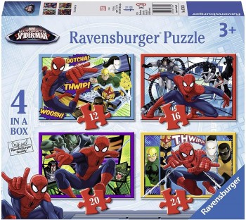 PUZZLE SPIDERMAN 4X12X16X20X24 PZAS RAVENSBURGUER 073634