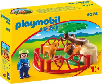 PLAYMOBIL 123 RECINTO DE ANIMALES LEONES 9378