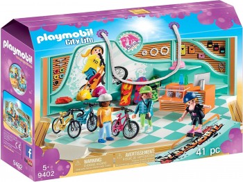 PLAYMOBIL CITY LIFE TENDA DE BICICLETASY SKATE 9402