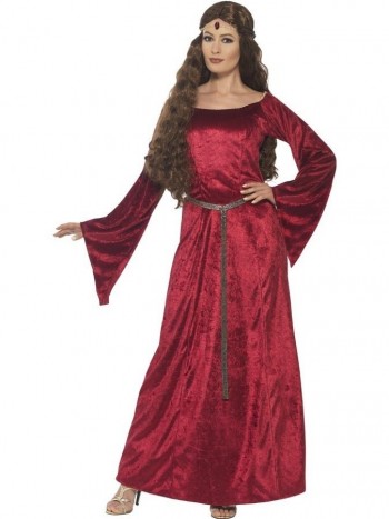 DISFRAZ PRINCESA MEDIEVAL ROJO ADULTA SMIFFYS 44682