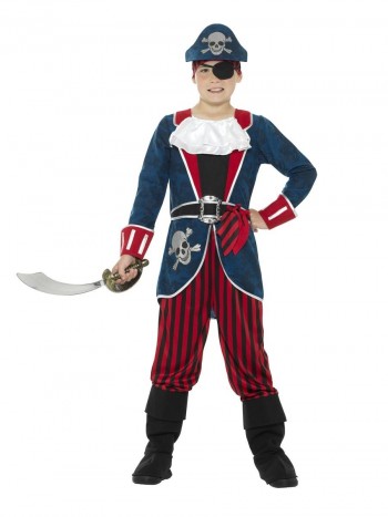 DISFRAZ PIRATA CAPITAN CASACA AZUL INFANTIL SMIFFYS 21891