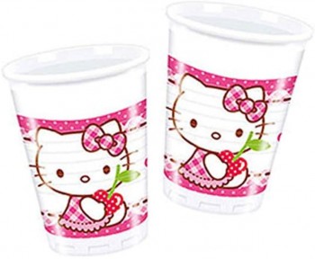 VASOS HELLO KITTY 8 UNIDADES