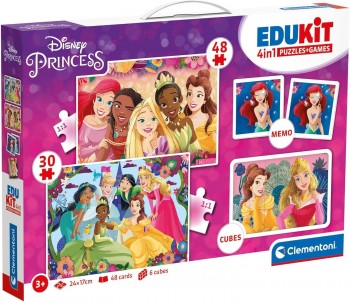 EDUKIT 4 EN 1 PRINCESA PUZZLE +ROMPECABEZAS + MEMO CLEMENTONI 18297