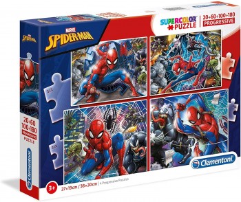 PUZZLE 20+60+100+108 PZAS SPIDERMAN CLEMENTONI 21410