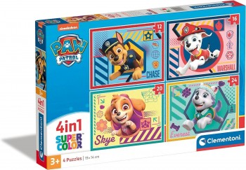 PUZZLE PATRULLA CANINA 4X 12-16-20-24 CLEMENTONI 21526