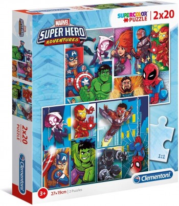 PUZZLE 2X20 PZAS SUPERHERO CLEMENTONI 24768