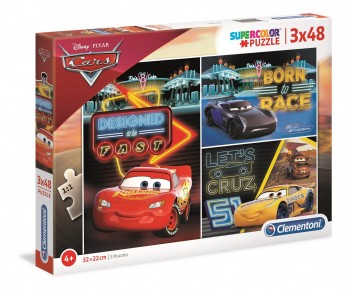 PUZZLE CARS 3X48 PZAS CLEMENTONI 25235