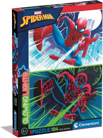 PUZZLE 104 PZAS GLOWING LUMINOSO SPIDERMAN CLEMENTONI 27555