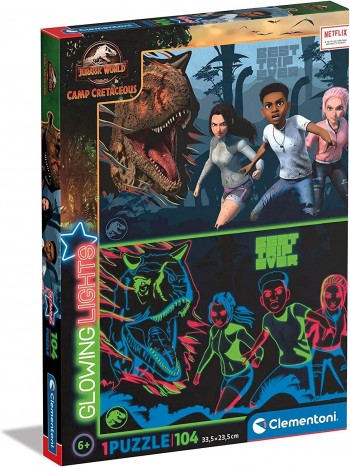 PUZZLE NEON JURASSIC WORLD 104 PZAS CLEMENTONI 27557