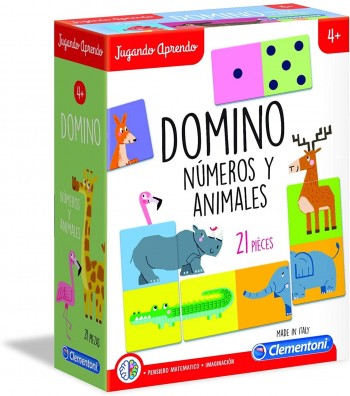 APRENDO DOMINO NUMEROS Y ANIMALES CLEMENTONI 55314