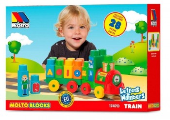 TREN BLOQUES 28 PCS MOLTO