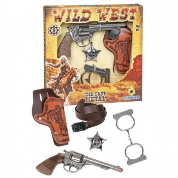 SET VAQUERO PISTOLA+FUNDA+ESPOSAS+PLACA GONHER 4