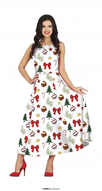 DISFRAZ VESTIDO ADORNOS NAVIDAD MUJER AD GUIRCA 44621