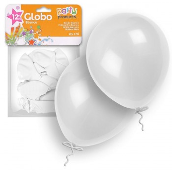 12 GLOBOS BLANCO 23CM JUINSA