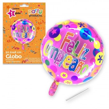 GLOBO POLIAMIDA FELIZ CUMPLEAÑOS PARTY