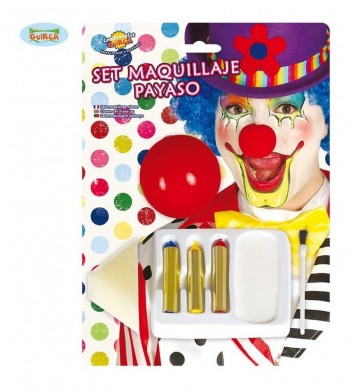 BLISTER MAQUILLAJE PAYASO  C/NARIZ GUIRCA 15590