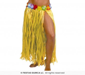 FALDA HAWAIANA AMARILLA 40 CM GUIRCA 17637