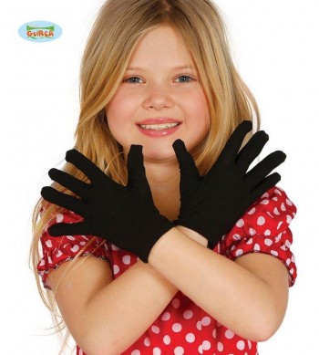 GUANTES CORTOS NEGRO INFANTIL 18542