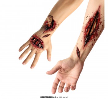 TATUAJES ADHESIVOS HERIDA ABIERTA GUIRCA 24711