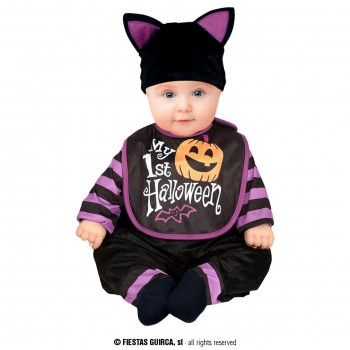 DISFRAZ GATO MORADO HALLOWEEN BABY GUIRCA 76128