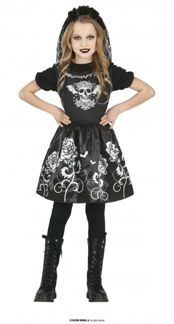 DISFRAZ GOTICO CALAVERA NIÑA INFANTIL GUIRCA 77645