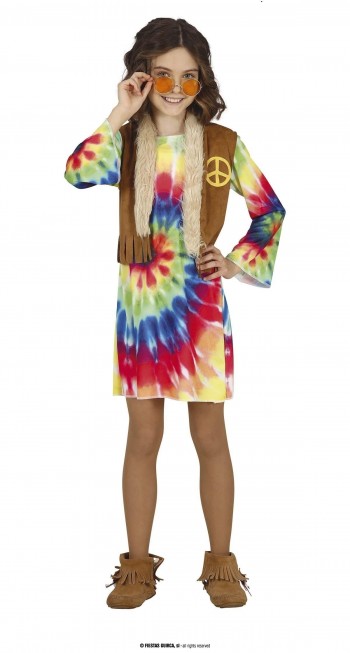 DISFRAZ HIPPIE COLORES CHICA INFANTIL GUIRCA 77729
