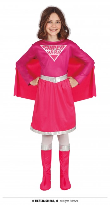 DISFRAZ SUPERHEROINA ROSA GUIRCA 77782