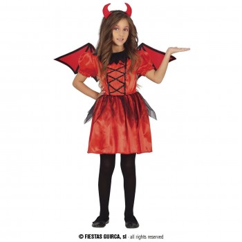 DISFRAZ DEMONIA CON ALAS INFANTIL GUIRCA 78049