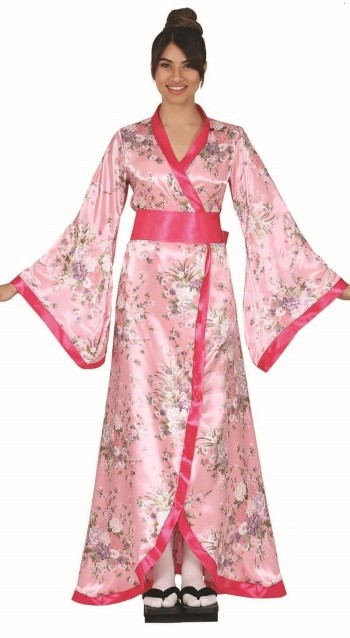 DISFRAZ KIMONO ROSA JAPONESA MUJER ADULTA GUIRCA 79375