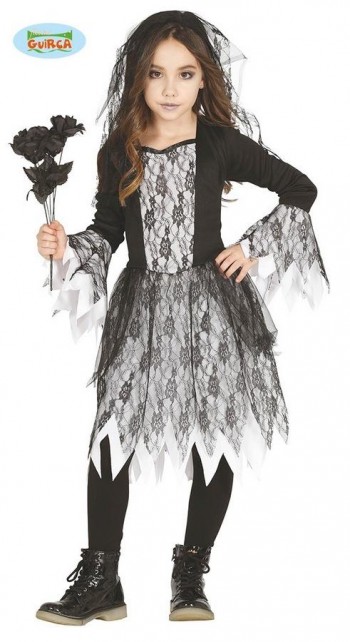 DISFRAZ GHOST VIUDA NEGRA INFANTIL GUIRCA 87319
