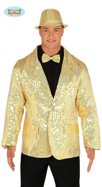 DISFRAZ CHAQUETA LENTEJUELAS ORO HOMBRE AD GUIRCA 88195