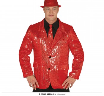 DISFRAZ CHAQUETA LENTEJUELAS ROJO HOMBRE AD GUIRCA 88802