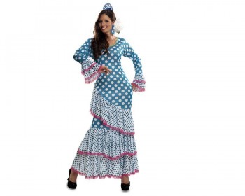 DISFRAZ ZAMBRA FLAMENCA AZUL ADULTA  MOM