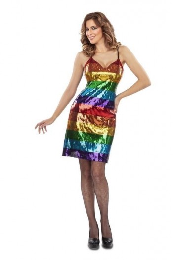 DISFRAZ VESTIDO ARCO IRIS TIRANTE AD MOM 206282