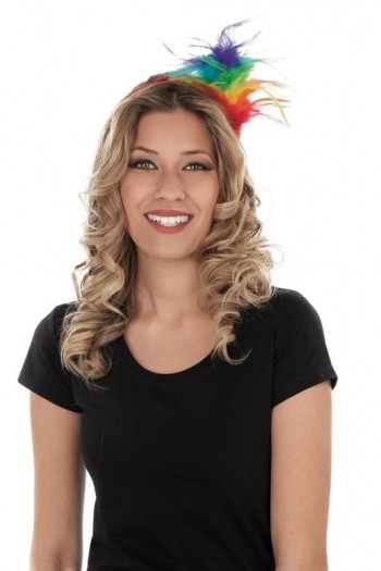 DIADEMA PLUMAS ARCO IRIS MOM 206510