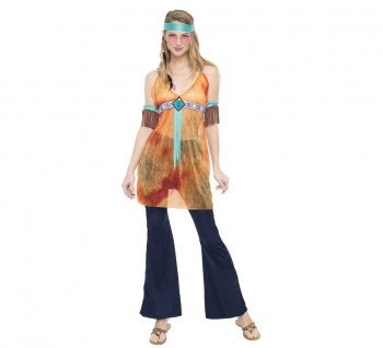 Z ONLINE DISFRAZ HIPPIE WOODSTOCK MUJER ADULTA K3108