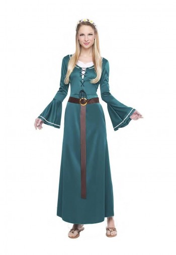 Z ONLINE DISFRAZ DAMA MEDIEVAL VERDE  ADULTA K4484