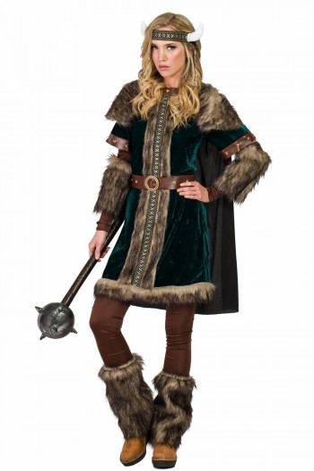 Z ONLINE DISFRAZ VIKINGA  MUJER GREEN ADULTA K5262