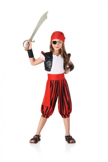 DISFRAZ PIRATA PANTALON RAYAS NIÑA INFANTIL K8271