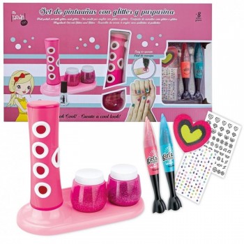 SET PINTAUÑAS  CON GLITTER Y PURPURINA TACHAN 710T00640