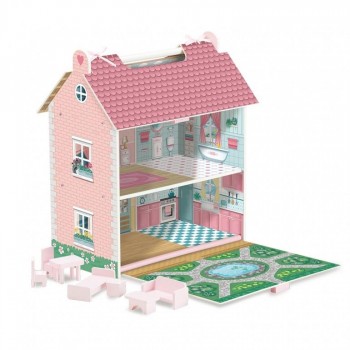 CASA DE MADERA DE MUÑECAS PORTATIL DEQUBE 913D00017