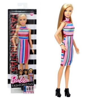 BARBIE FASHIONISTA VESTIDO RAYAS N-68 MATTEL